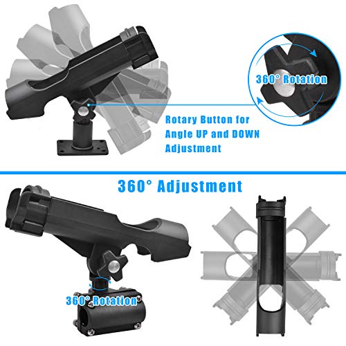 Fishing Rod Holders for Boat Adjustable Fishing Pole Holder with Large Clamp Folding Rod Racks Holder - color: 2pcs #4 Multi-Positional Mounting