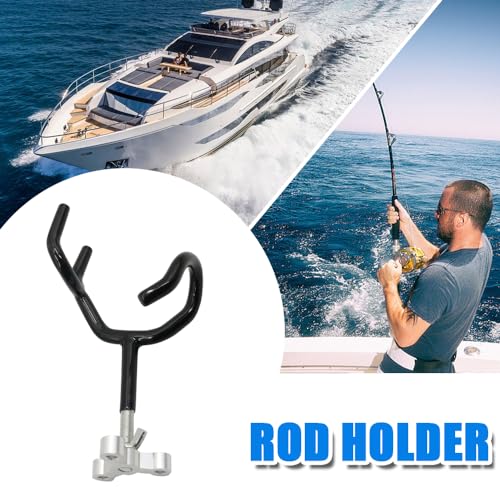 20 Degree Boat Fishing Rod Holder PVC Coated Steel Wire Pole Holders for Boats Anglers - color: Black