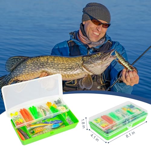 Fishing Lures, 92Pcs Tackle Box with Tackle Included, Crankbaits, Spoon, Hooks, Weights & Other Accessories, Fishing Bait Lure Gear Kit Gift for Men Bass Freshwater