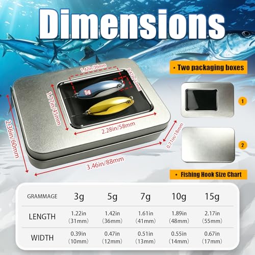 Personalized Engraved Spoon Fishing Lure Custom Text Metal Bait 5g 7g 10g 15g with Gift Box for Dad Fisherman Father's Day Birthday