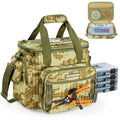 KastKing BaitSpace Fishing Tackle Bag With 4 Tackle Boxes & Removable Bait Binder, Water-Resistant Tackle Storage, Durable Fishing Gear, Adjustable Shoulder Strap - color: B: Khaki Camo, size: Medium - 4*3600 Trays