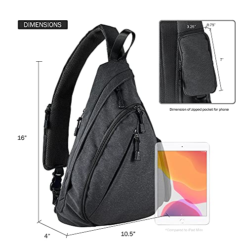 JESSIE & JAMES Peyton Crossbody Sling Backpack Concealed Carry Purse For Women Men Outdoor Chest Bag Shoulder Backpack - color: Black