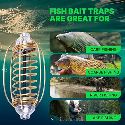 10pcs Spring Fishing Feeder Carp Сrucian Bream Tackle Cage - color: Gold, size: 35g