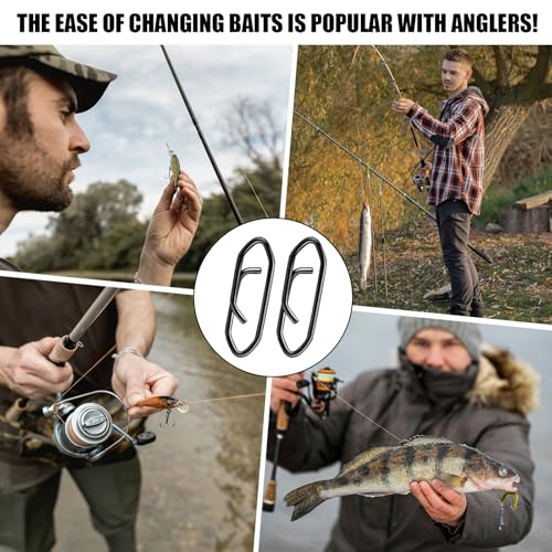Speed Clips for Fishing Lures, Fishing Speed Clips, Fishing Snaps Saltwater, Freshwater Stainless Steel, Fishing Quick Clips, Fishing Clips Quick Change - color: Large