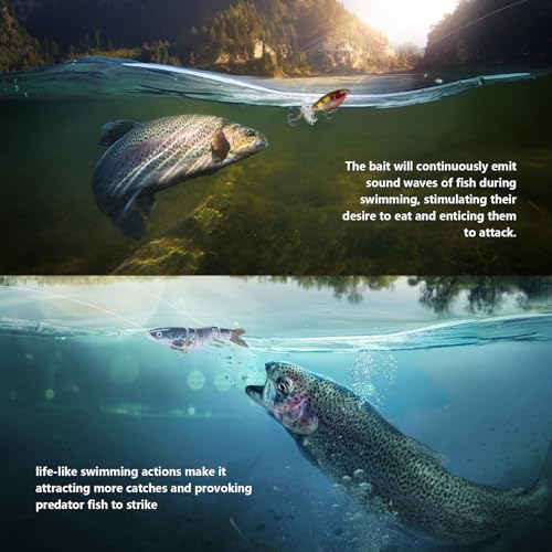 6PCS Swimbait Kit Realistic Bait and Surface Bait with Realistic 3D fisheye and Multi Joint Swimming Movements, Perfect for Saltwater and Freshwater Fishing Kits - color: A-6PCS