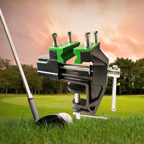 Golf Club Regripping Kit, Optional Professional or Basic Golf Grip Replacement Tools, 2-In-1 Bench Vise or Mini Table Vise, Fixed Rubber Clip, Hook Blade, Grip Tape Remover - size: Mini Home Basic Edition
