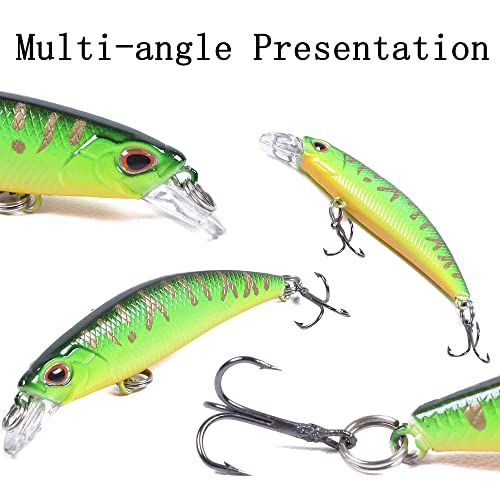 Jerkbait Fishing Lures Jerk Baits for Bass Fishing Jerk Bait Minnow Lures with Tackle Box for Freshwater Saltwater,10pcs - color: C-2.4in/0.16oz-10pcs
