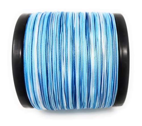 Reaction Tackle Braided Fishing Line - Pro Grade Power Performance for Saltwater or Freshwater Fish - Colored Fishing Line Braid for Extra Visibility - color: Blue Camouflage, size: 8 Lb (1000 Yards)