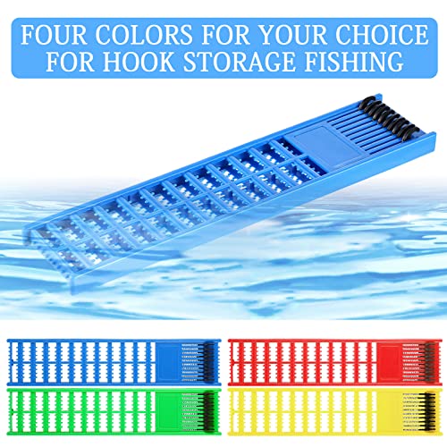 Meooeck 8 Pieces Fish Hook Holder Snelled Fishing Leader Holder 10.6 x 2.36 x 0.67 Inch Line Organizer for Storing Line Rigs - color: Multicolor