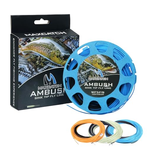 M MAXIMUMCATCH Maxcatch Sinking Tip Fly Line Weight Forward Fishing Line, 3ips/6ips, 4/5/6/7/8 F/S - color: Royal Blue/Black, 6ips, size: WF-5F/S