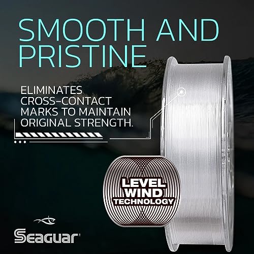 Seaguar Blue Label Fishing Leader Line for Saltwater, 100% Fluorocarbon, Clear, Multiple Sizes - size: 2lbs/25yds