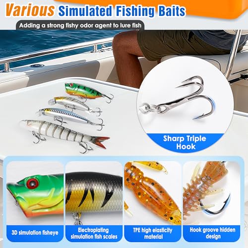 560PCS Fishing Lures Kit with Large 4-Layer Tackle Box, Complete Freshwater Bass Fishing Gear Set with Pliers, Hooks, Crankbait, Sinkers, Jigs, Weights & More Accessories, Gifts for Men