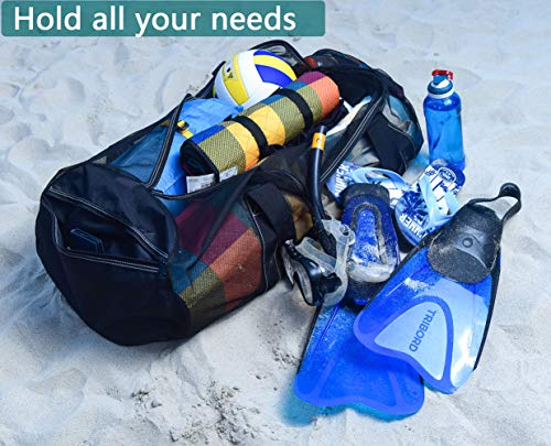 Bulex 37 Inch XXL Mesh Duffle Bag for Scuba Dive or Snorkel Gear, Extra Large Snorkeling Equipment Carry Bag, Ideal for Beach Pool Swimming Free Diving Kayak Spearfishing