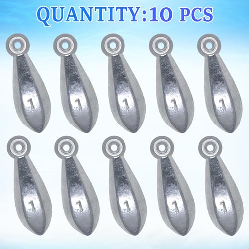 Fishing Weights Sinkers Bank Fishing Lead Sinkers Bullet Fishing Weights Ocean Saltwater Surf Fishing Gear Fishing Assortment 1oz 2oz 3oz 4oz - style: 1oz-10pcs
