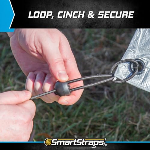 SmartStraps Adjustable Toggle Ball Bungee Cord, Adjust Tension And Length From 2-12” – Great To Keep In Your Car, Boat And Workshop (pack of 8) - size: (pack of 8)