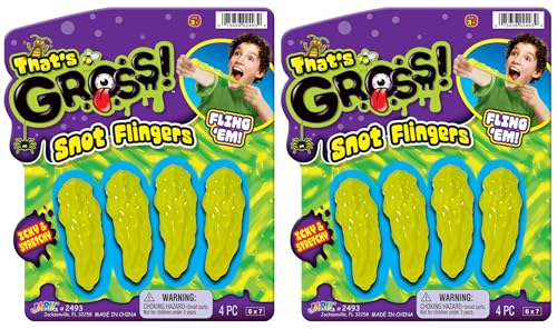 JA-RU Gross Snot Flinger Toy (2 Packs) Icky & Stretchy Launching Booger. Halloween Party Favor, Gross Toy, Sticky Flinger, Launcher, Prank, Party Favor, Classroom Prize 2493-2 - color: Snot Flingers, size: 2 Packs
