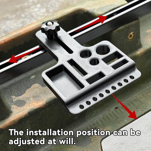 Kayak Fishing Tool Holder, No-Drill T-Track Mount, Reinforced PETG, Fits Standard T-Track Kayaks, Secure Pliers/Knife/Gear Storage, Kayak Accessories for Fishing, Black - color: Black