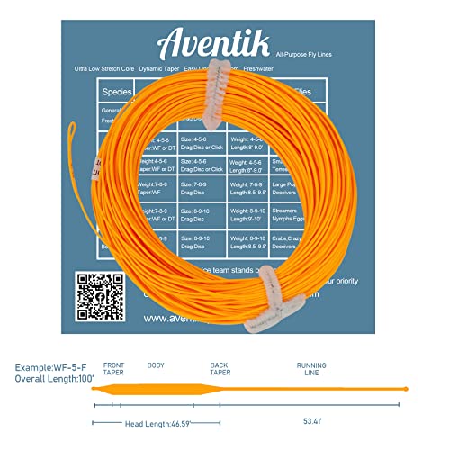 EUPHNG All-Purpose Fly Line Floating Trout Fishing Line Welded Loop Line ID Weight Forward Fly Fishing Line 100FT - color: Hot Orange, size: WF6F