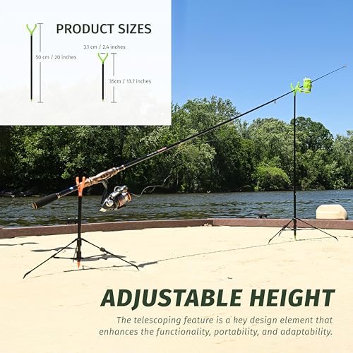FISHIN' STIX Ready to Fish Kit - Includes 30" Rod Holder, All Terrain Stand Tripod and Bite Alarm - style: Yellow