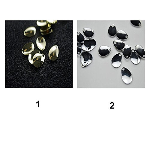 ANER 50pcs Deep Cup Fishing Lures Copper Spinner Blades DIY Fishing Lures Accessories for Hard Lures Worm Spinner Baits Spoons Rigs Making - color: Silver