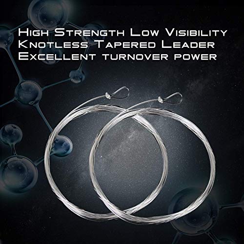 M MAXIMUMCATCH Maxcatch Fly Fishing Tapered Leader Line 6 Pack -Pre-Tied Loop- Tensile Strength- Abrasion Resistance- Low Memory 7.5ft/9ft/12ft/15ft, 0X-7X - size: 12ft 4X(6pcs)