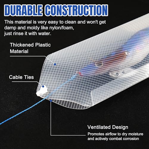 SILANON Fishing Lure Sleeves Wraps 10pcs Durable Clear Lure Sleeves Covers with Nylon Cable Ties Keep Fishing Safe Fishing Hook Covers Bait Storage Protector Easily See Lures for Fishing Rod - size: 10pcs-Large(9.45in*3.11in)