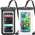 Waterproof Phone Pouch,2 Pack Black White Phone Waterproof Case,Cell Phone Dry Bag,Protection Level: IP68,Beach Cruise for Apple iPhone,Samsung,and More,Lanyard Included,(Fits Up to 8.3”),Black,White - color: Multicolor,A,Black,White