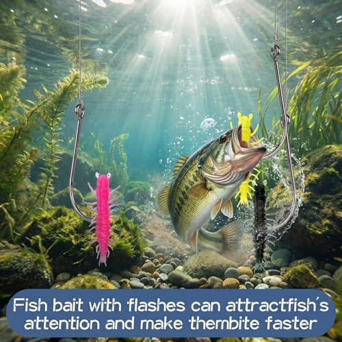 64 Pcs Hellgrammite Fishing Lures 2 Inch Fishing Worm Lures Soft Plastic Hellgrammite Fly Realistic Fish Bait Artificial for Freshwater Saltwater