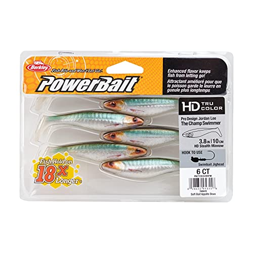 Berkley PowerBait The Champ Swimmer Fishing Soft Bait - color: HD Stealth Minnow, size: 3.8"