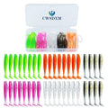 1.96'' Realistic Soft Fishing Lures Paddle Tail Micro Baits, 40-Pack Soft Plastic Baits Compatible with Jigheads & Hooks Fishing - color: 5cm Soft Lures-Style B