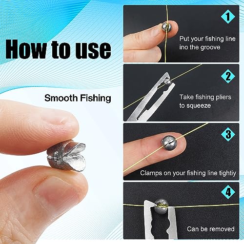 100pcs Split Shot Fishing Weights Removable Round Clip On Fly Fishing Line Sinkers Freshwater Saltwater Split Shot Fishing Sinkers Weights - style: 0.8g-100pcs