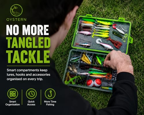 232-Piece Fishing Tackle Box Kit - Freshwater Lures for Bass, Trout & Panfish with Spinnerbaits, Soft Baits, Jigs, Hooks & Tackle Box - Complete Fishing Gift for Men, Dads & Beginners