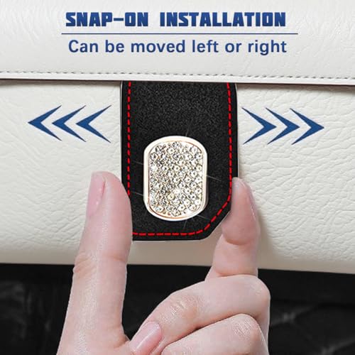 Bling Car Co-Pilot Glovebox Hook, 2PCS Crystal Rhinestone Vehicle Passenger Seat Hanging Storage Hooks for Handbag Purse, Automotive Glove Box Organizer Hanger, Universal Fit (Black) - color: Black