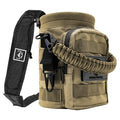 NATURE PIONEOR 32 64 128oz Tactical Water Bottle Pouch, Multi-Function Tactical Water Bottle Bag with Adjustable Shoulder Strap, Half/One Gallon Molle Strap Carrier Holder - color: Khaki, size: 64OZ