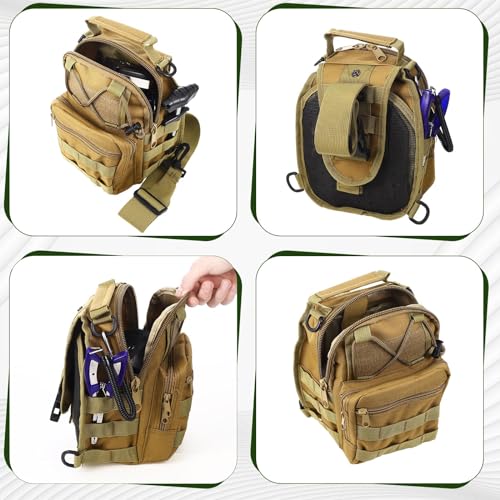 Sosation 134 Pcs Fishing Tool Fishing Tackle Box Kit and Equipment for Adults Beginner Gift, Hook Remover, Pliers Kit, Backpack Tackle Container Lures, Lip Gripper, Weigh Scale - color: Khaki