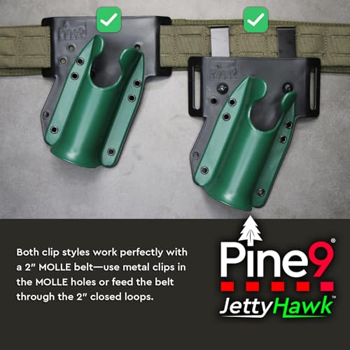 JettyHawk Fishing Rod Hip Holster, Hands-Free Quick-Draw Holder, Fits 1.5-2" Pole, for Spinning, Baitcaster, Centerpin & Surf Rods, Wading & MOLLE Belts - color: Zombie w-Black Belt Clip