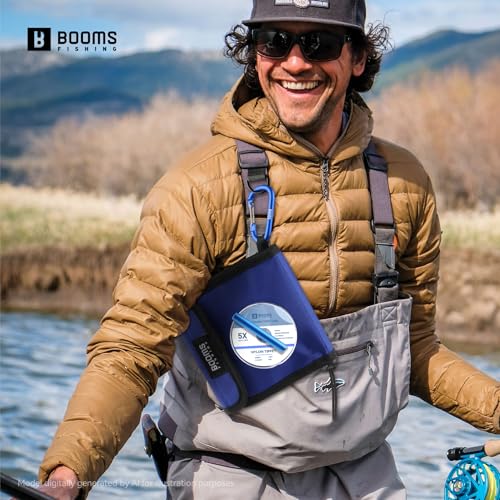 Booms Fishing Leader Holder Wallet: Fly Fishing Tippet Line Storage with 12 Clear Pocket and Tippet Holder - size: Large