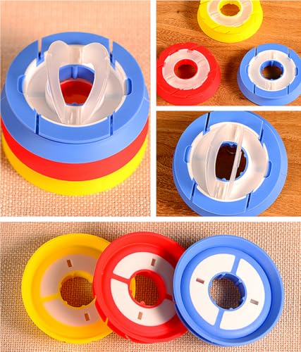erioctry 10PCS Silicone Fishing Line Spool Holders, 60mm Thread Keeper Bobbins, Mixed Colors Line Storage for Fishing Tackle Organization