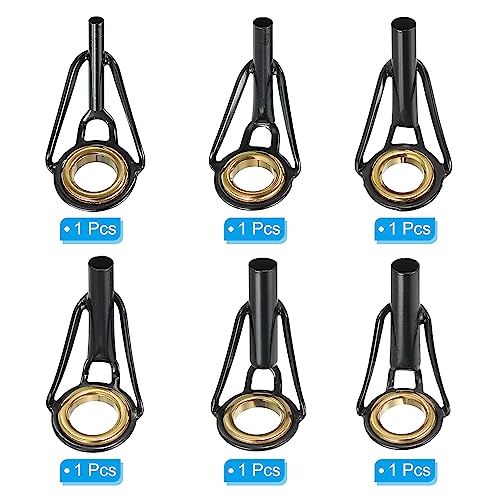 PATIKIL Fishing Rod Tip Repair Kit Stainless Steel Pole Ring Guide Replacement for Saltwater Freshwater Fishing - color: Golden, size: 1.6-4mm