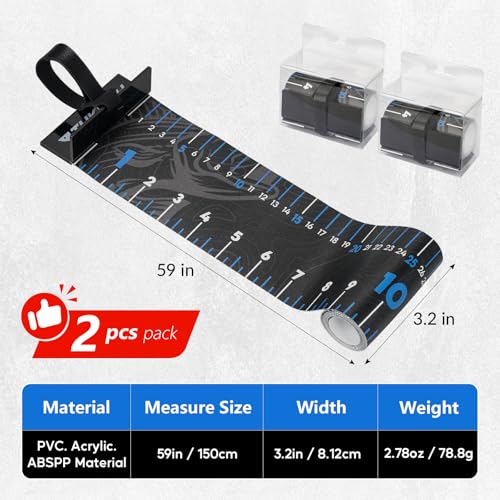 THKFISH 59 * 3.15" Fish Ruler with Measuring Board, Portable Waterproof Roll Up Fish Tape Measure for Boat, Kayak, Yacht and Workbench - color: Black-3.15" wide