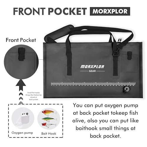 MORXPLOR Fish Bag Heavy Duty Tournament Fishing Weigh in Bag 26x23 19x34 inches - color: 34inch Black With Mesh Bag