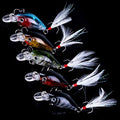 5 Pack Minnow Fishing Lure Crank Bait, Fishing Bass Lures Hard Artificial Bait, Crankbait Fishing Lures Hooks 3D Eyes for Bass Fishing Lure Freshwater and Saltwater