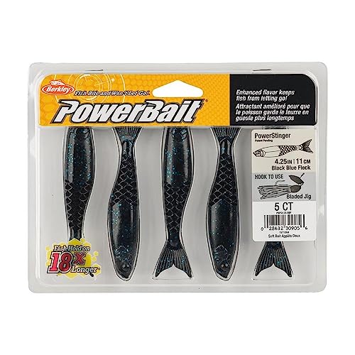 Berkley PowerBait PowerStinger Fishing Soft Bait - color: Black Blue Fleck, size: 4 1/4"