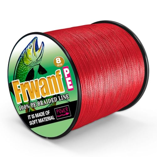 8 Strand Braided Fishing Line - Colorfast - Zero Stretch - High Strength - Abrasion Resistant Braided Line - Thousands of Choices in 9 Colors - Professional Performance in Salt or Fresh Water - color: Red (do not fade), size: 6LB-109Yards-0.10MM(do not fa