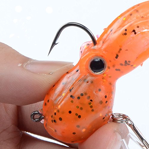 Artificial Octopus Swimbait, Skirt Tail Lure | 3.54/7.87/9.45in, jig head sinking trolling bait. Lingcod, bass, rockfish, saltwater. - color: 7pcs3size Mulit-colors