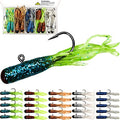 Crappie Lures Tube Lures Jigs Heads Worms Swimbaits Kit, 165, 124, 50 Pcs Pre-Rigged Crappie Jigs Tube Hooks Soft Plastic Grub Worms Baits for Bass Trout Freshwater Saltwater Fishing - color: 25 Pcs - Pre-Rigged Tube lures