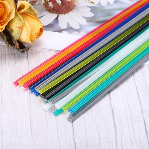 MECCANIXITY 10pcs Plastic Welding Rods, 8 Inch PP Welding Repair Strips Welder Rods with Reinforcing Mesh for Car Bumpers, Kayak Repair, Plastic Welder, Green - color: Green, size: 20cm