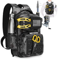 Beyond Fishing Tackle Backpack- The Voyager Tactical Fishing Storage Bag - Lightweight & Compact Bag For Fishing - color: Black Onyx
