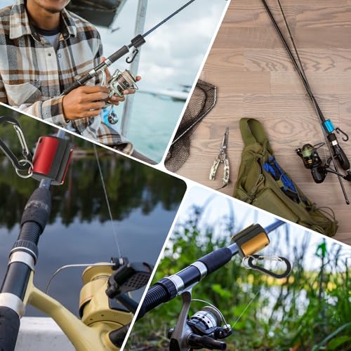 Fishing Rod Clips, Wearable Rod Holders with Keychain Portable Hand-Free - color: Gold