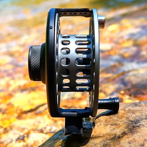 RIFT Breach v2 Fly Fishing Reel, High Capacity Spool, Carbon Disc Drag, Full CNC-Machined Anodized Aluminum Fly Reel, 5/6 Weight, Black, Grey - color: v2 Black/Grey - Without Line